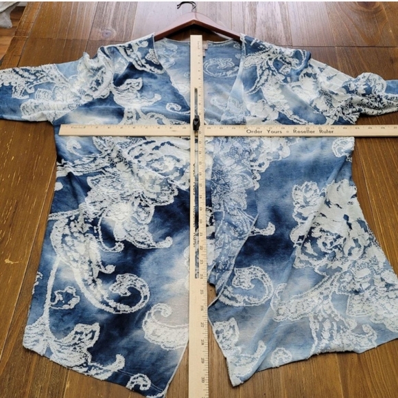 Chico's | Floral Sheer Draped Open Cardigan - Picture 5 of 5